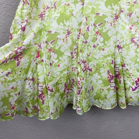 New Likely Gavina Mini Dress In Green Floral Flutter Strap Cut Out Back Sz 8 - Picture 6 of 15